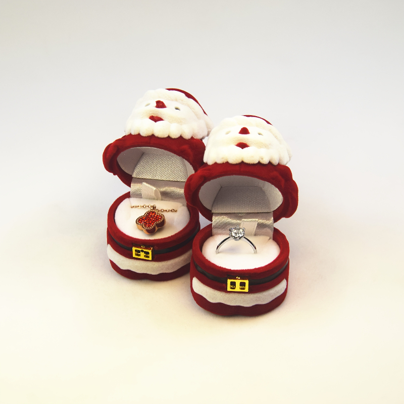 Santa Claus Oval Plastic Jewelry Box, Christmas Gift